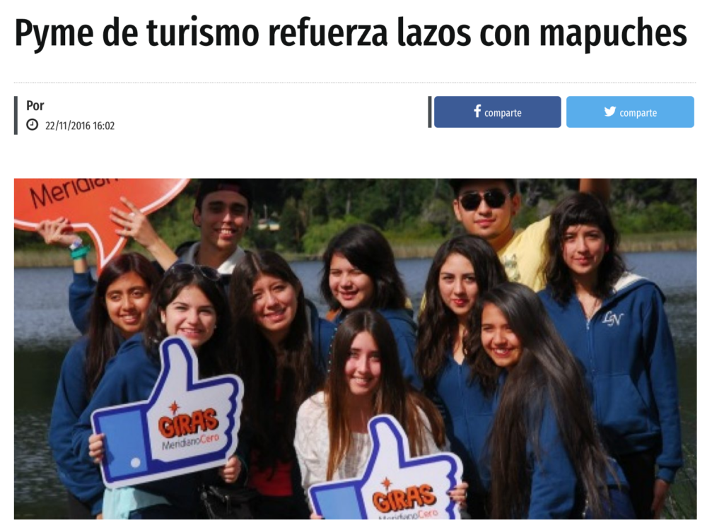 publimetro.cl «Pyme de Turismo refuerza lazos con Mapuche» Meridiano Cero